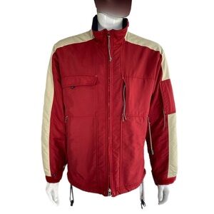 jff Men’s Red Beige Winter Insulated Outdoors Jacket